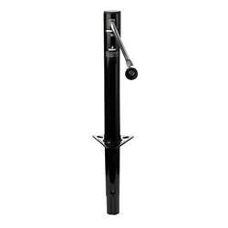 Trailer Tongue Jack Husky Towing 30782 Manual Side Wind, Round A Frame Jack, 2000 Tongue Weight Capacity, 14-13/16" Travel, Retracts To 9-1/8"es, 2-1/4" Outside Tube Diameter, Bolt-On Or Weld-On Mount, Painted Black Outer/ Black Inner Tube - Young Farts RV Parts