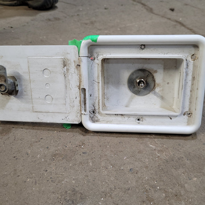 Used 6 1/4" W RV Access Hatch with Carling toggle switch - Young Farts RV Parts