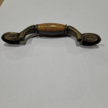 Load image into Gallery viewer, Used Antiqued Bronze (with wooden center) Cabinet Handle With 3&quot; Hole Spacing - Young Farts RV Parts
