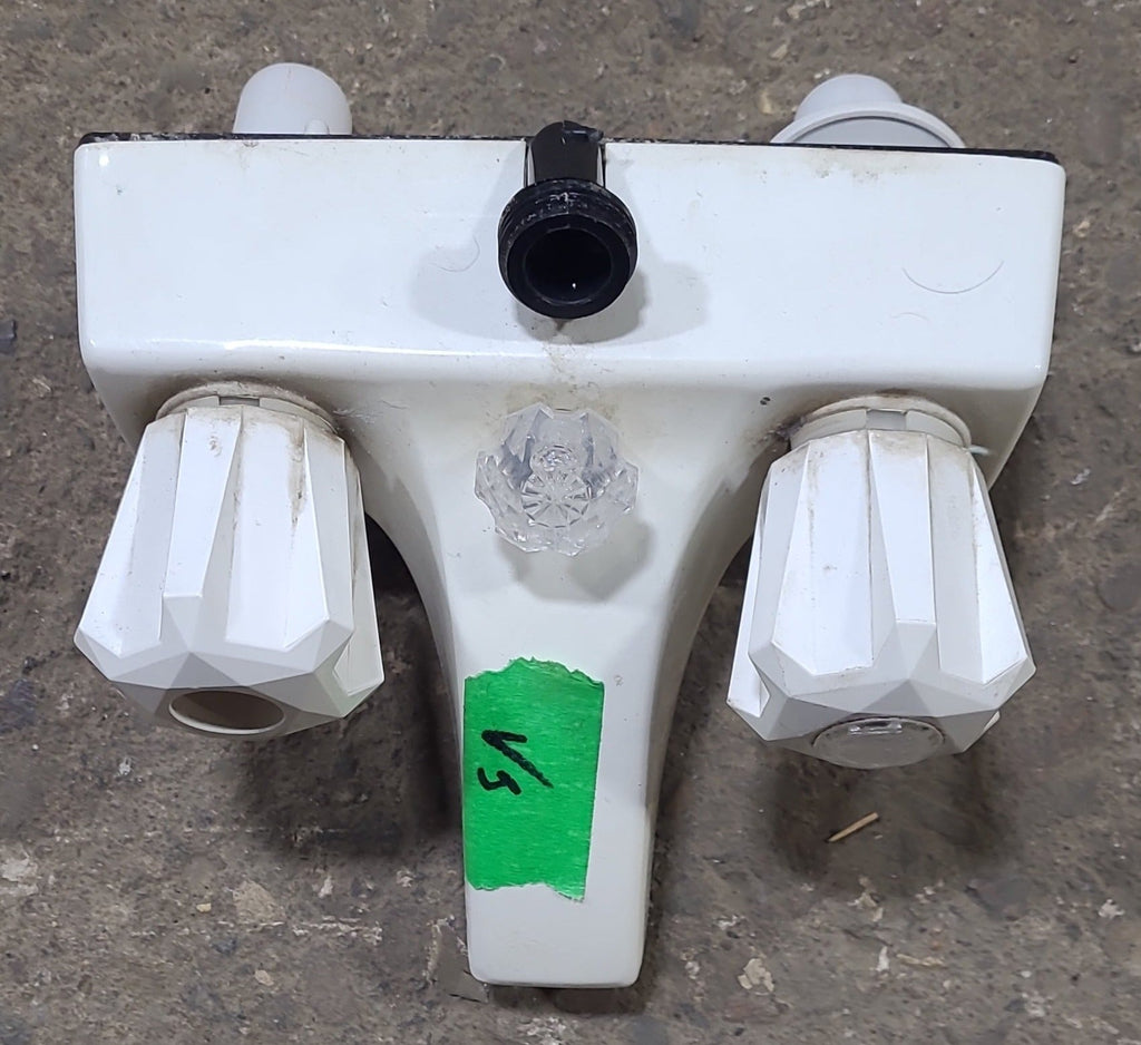 Used Bathroom 4" Bathroom Faucet Bone with Diverter - Young Farts RV Parts
