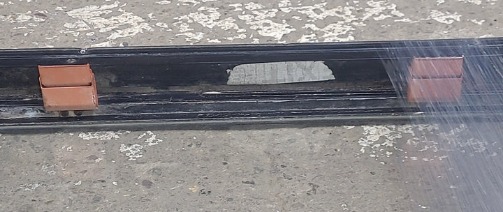 Used Black Radius Emergency Opening Window : 21 3/4" W x 59 3/4" H x 1 1/4" D - Young Farts RV Parts