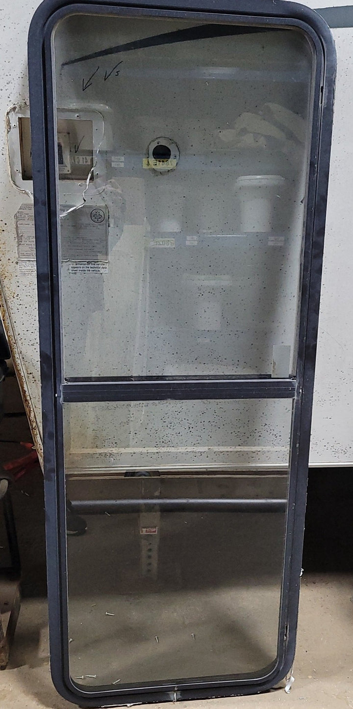 Used Black Radius Emergency Opening Window : 21 3/4" X 60 1/2" X 2" D - Young Farts RV Parts