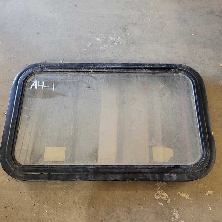 Used Black Radius Emergency Opening Window : 29 3/4 X 17 3/4 X 2" D - Young Farts RV Parts