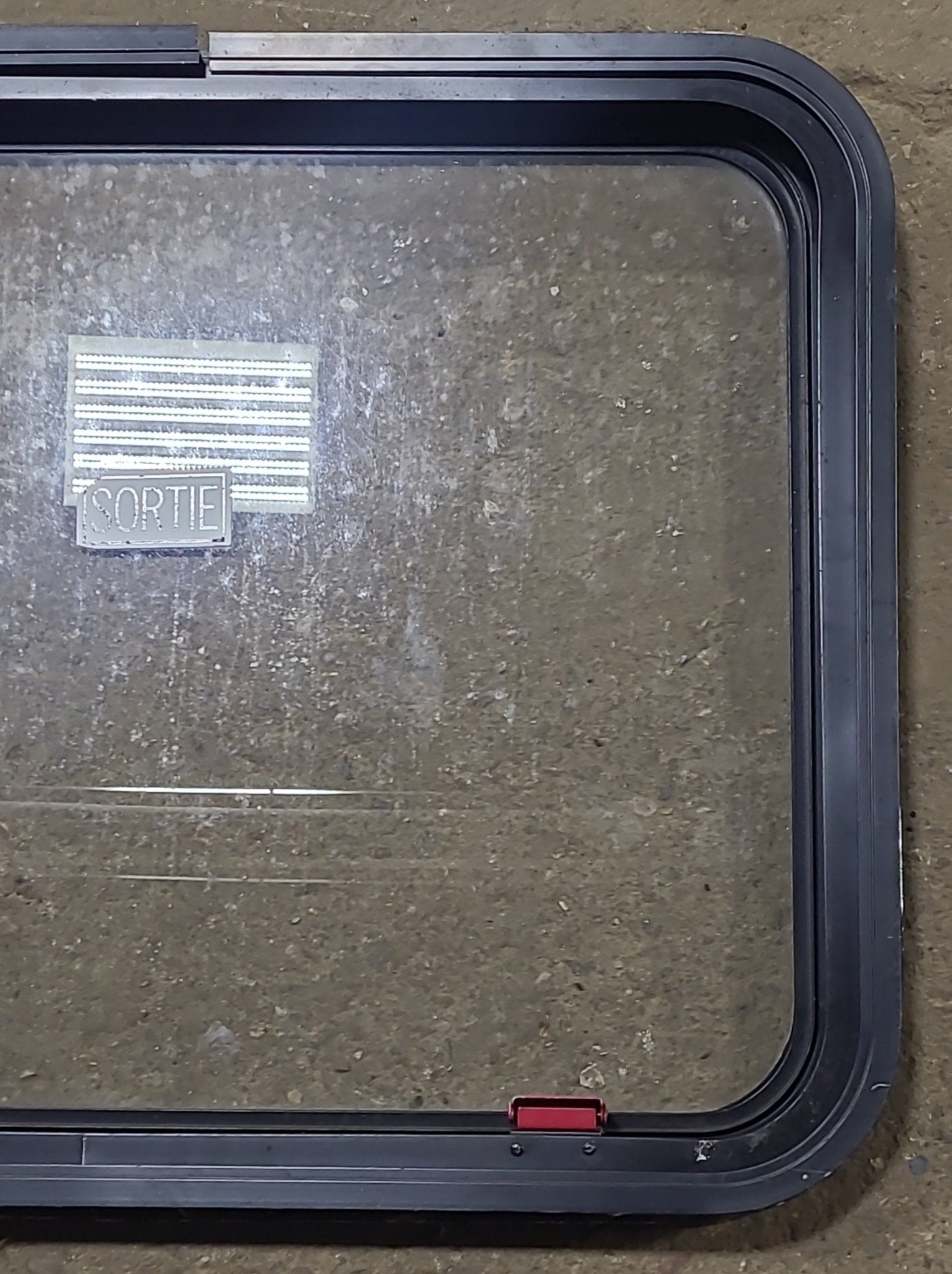 Used Black Radius Emergency Opening Window : 30 3/4