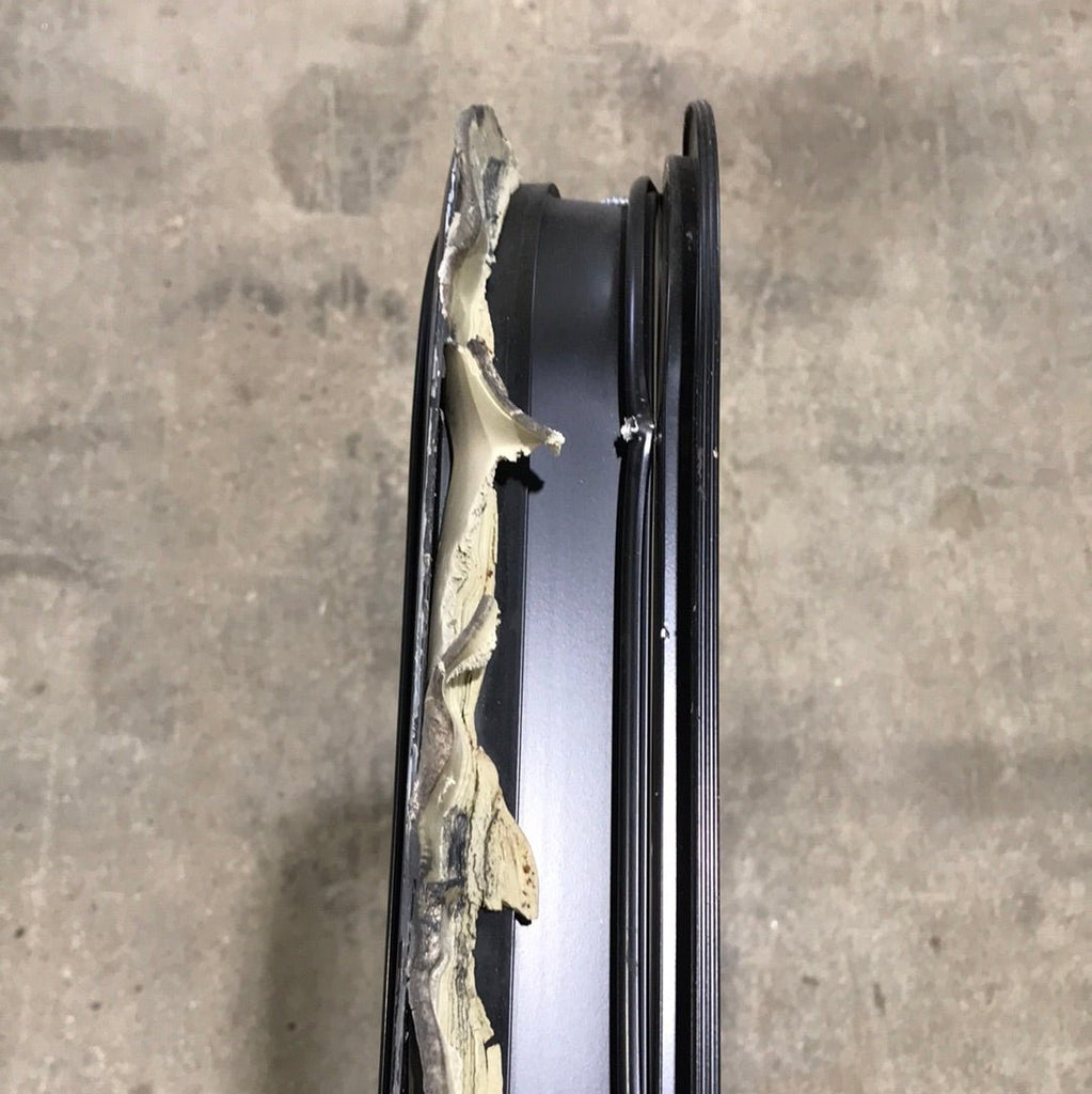 Used Black Radius Emergency Opening Window : 35 1/2" W X 18 1/2" H X 2" D - Young Farts RV Parts