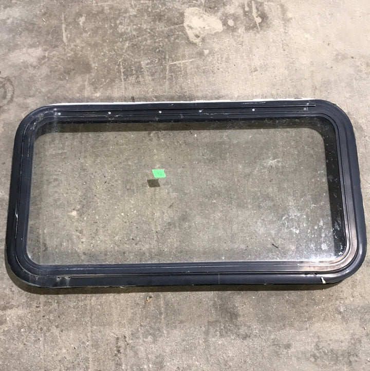 Used Black Radius Emergency Opening Window : 35 1/2" W X 18 1/2" H X 2" D - Young Farts RV Parts