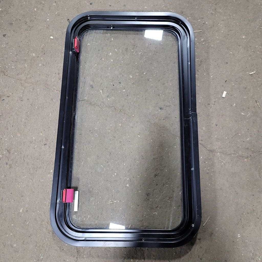 Used Black Radius Emergency-Opening Window : 35 3/4" W X 19 3/4" X 2" D - Young Farts RV Parts