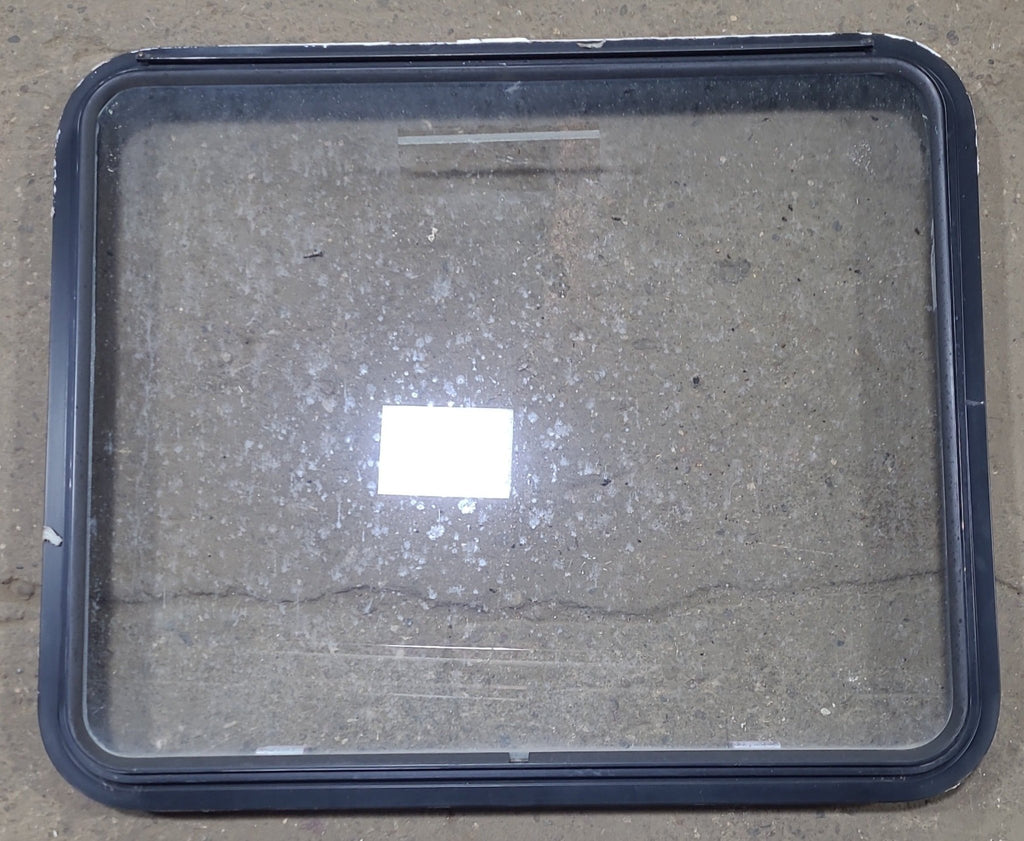 Used Black Radius Emergency Opening Window : 36 1/2" W x 30" H x 1 3/4" D - Young Farts RV Parts