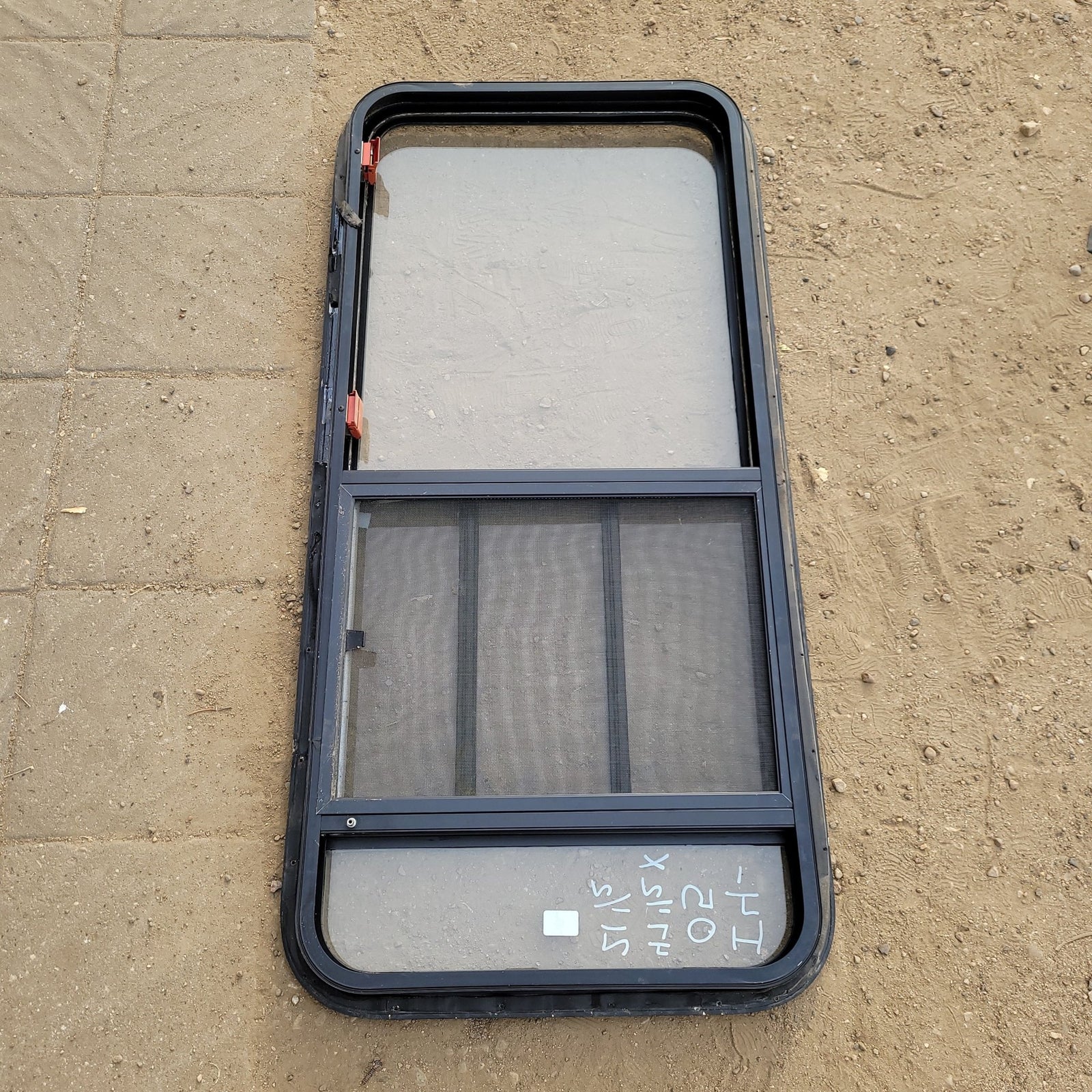 Used Black Radius Emergency Opening Window : 47 1/2 X 21 1/2 X 2