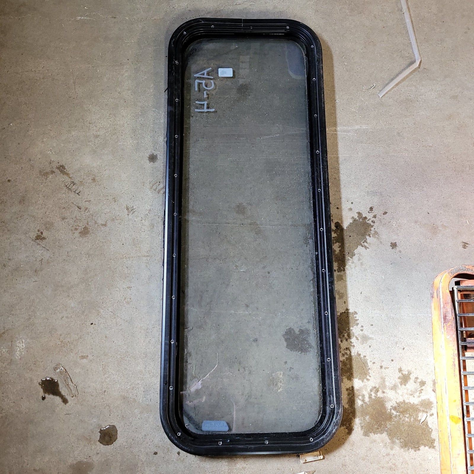 Used Black Radius Non-Opening Window : 14 1/4 X 41 1/2 X 2