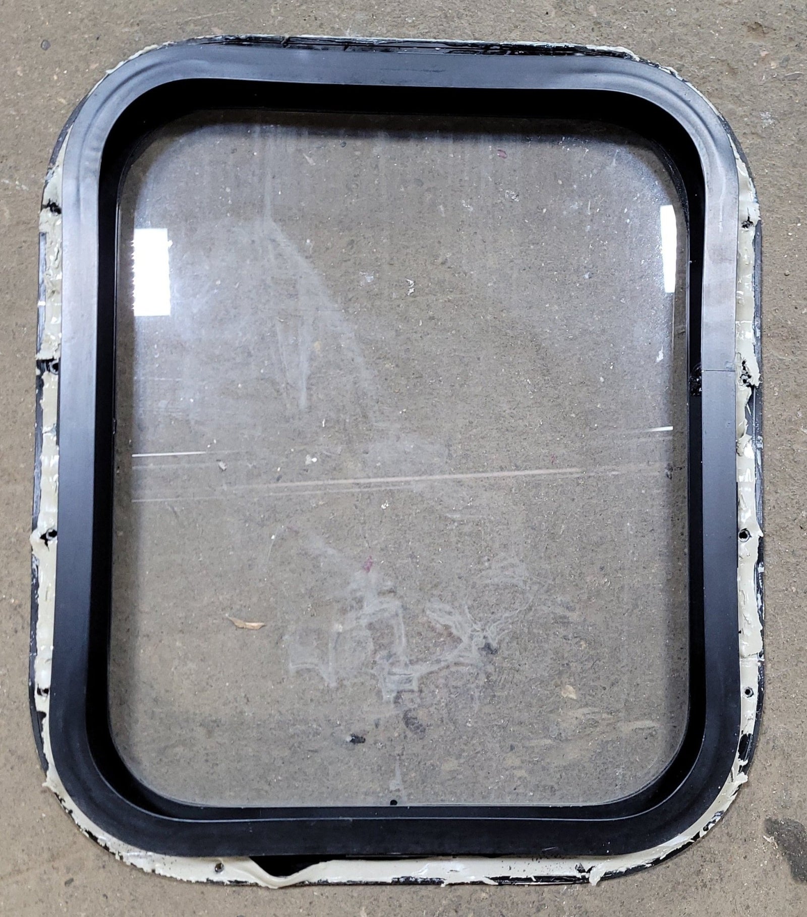 Used Black Radius Non-Opening Window : 16 3/4