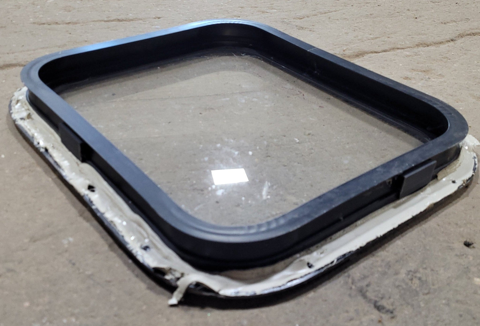 Used Black Radius Non-Opening Window : 16 3/4
