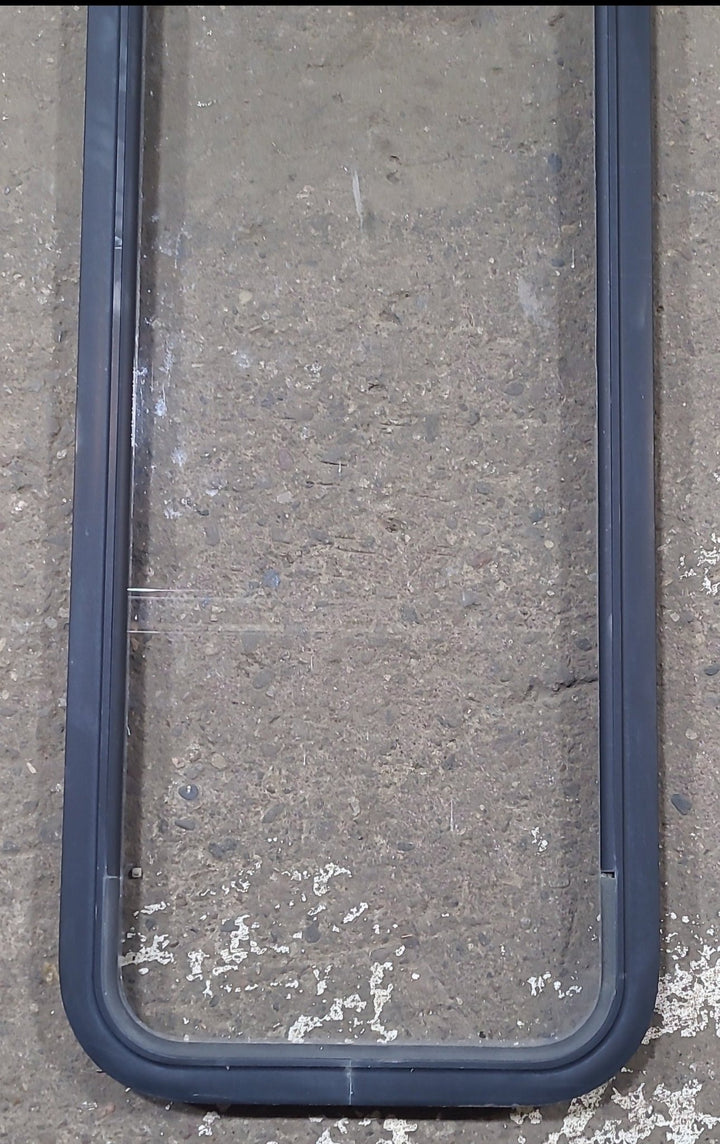 Used Black Radius Non Opening Window : 17 1/2" W x 47 1/2" H x 1 1/4" D - Young Farts RV Parts