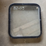 Used Black Radius Non-Opening Window : 23 1/4 X 21 3/4 X 2