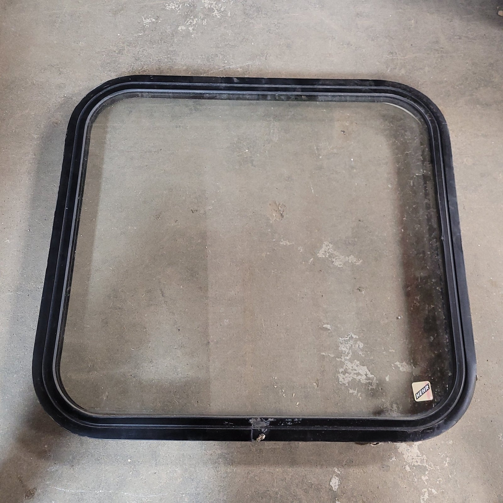 Used Black Radius Non-Opening Window : 23 3/4 X 22 X 2