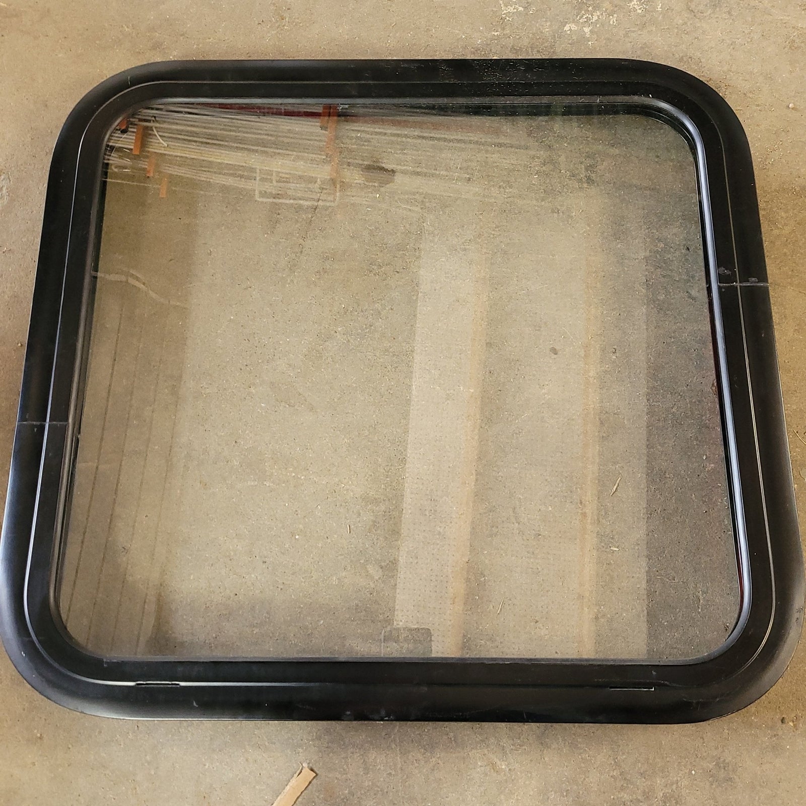 Used Black Radius Non-Opening Window : 23 5/8 X 21 7/8 X 2