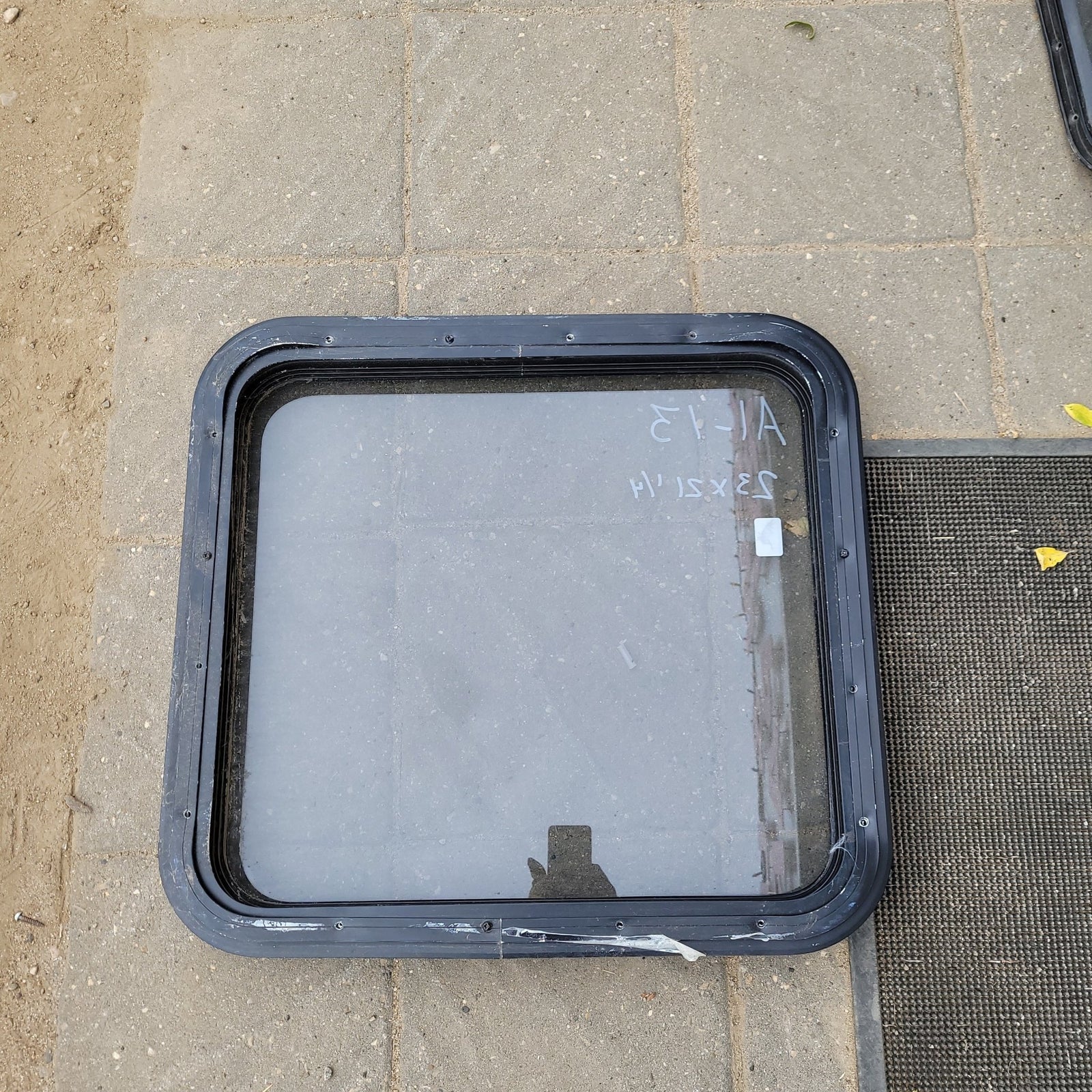 Used Black Radius Non-Opening Window : 23 X 21 1/4 X 2