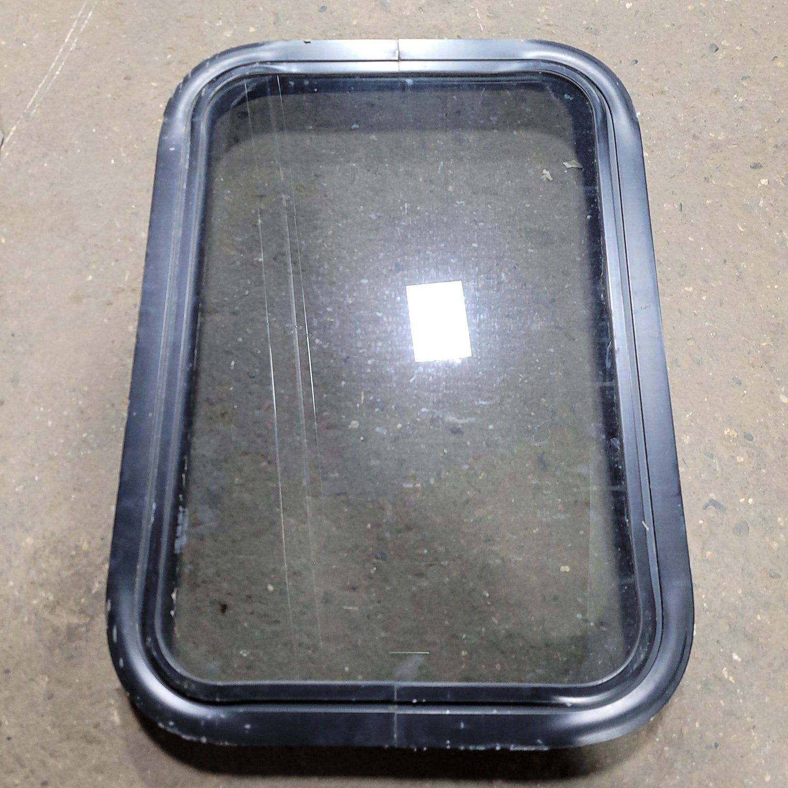 Used Black Radius Non-Opening Window : 24 1/2