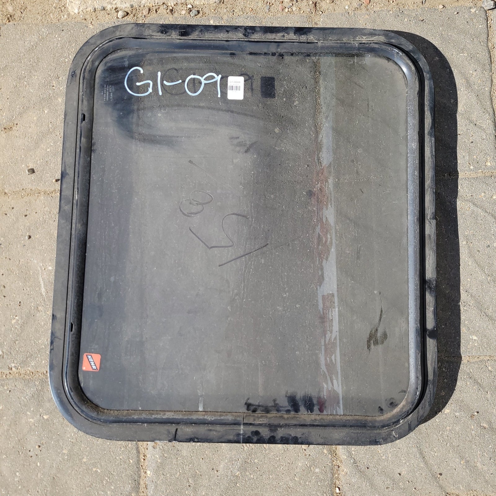 Used Black Radius Non-Opening Window : 24 1/4 X 22 X 2