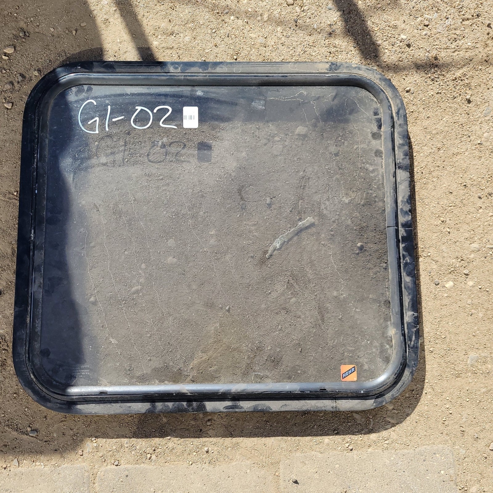 Used Black Radius Non-Opening Window : 24 1/4 X 22 X 2