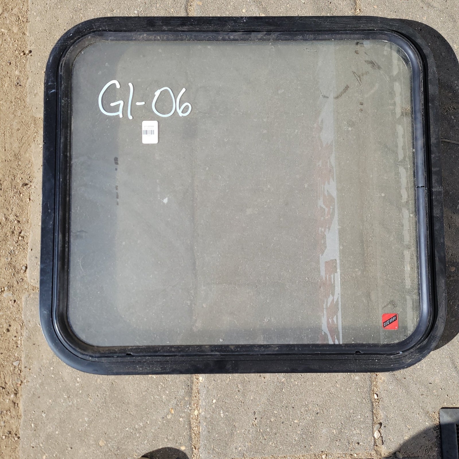 Used Black Radius Non-Opening Window : 24 1/4 X 22 X 2