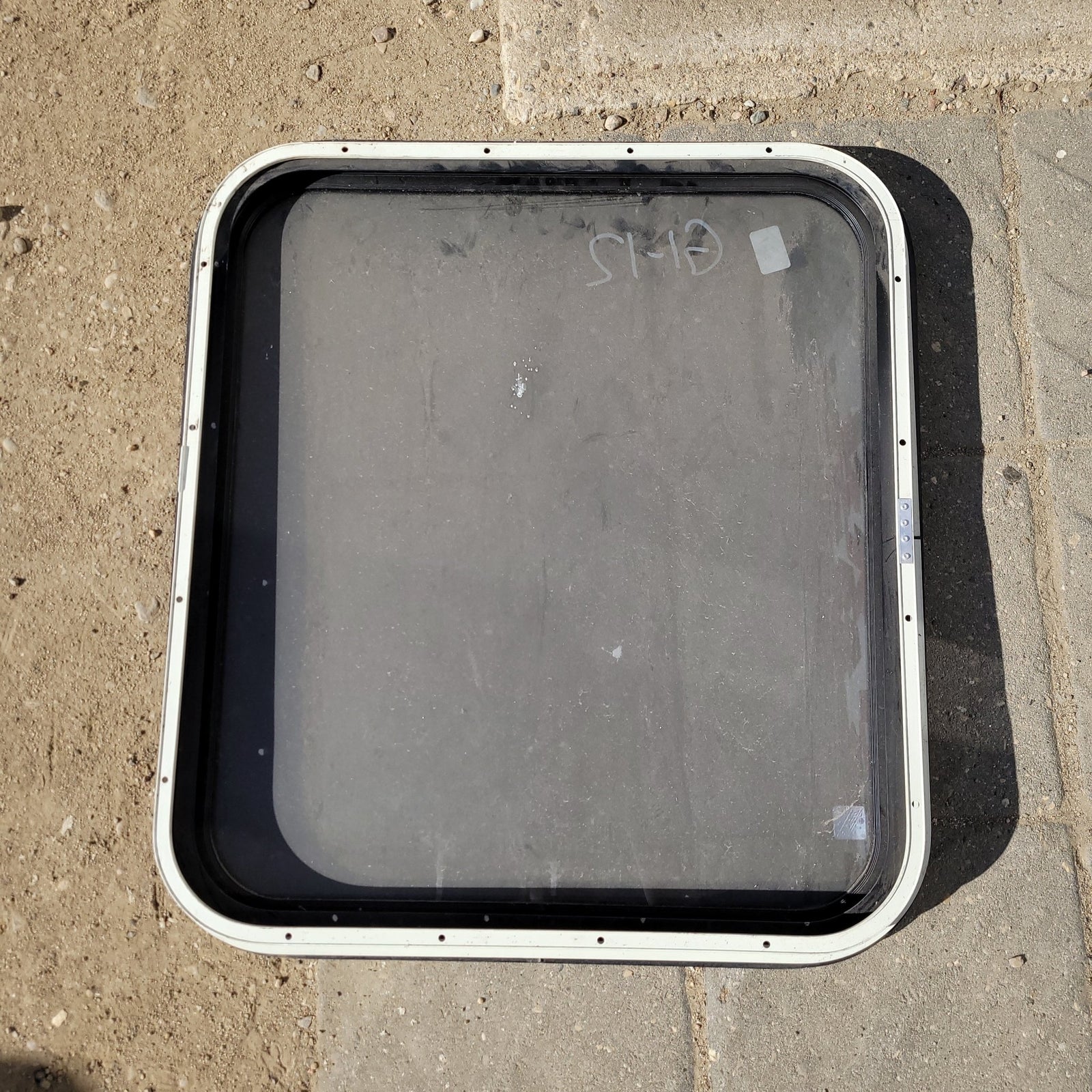 Used Black Radius Non-Opening Window : 24 1/4 X 22 X 2