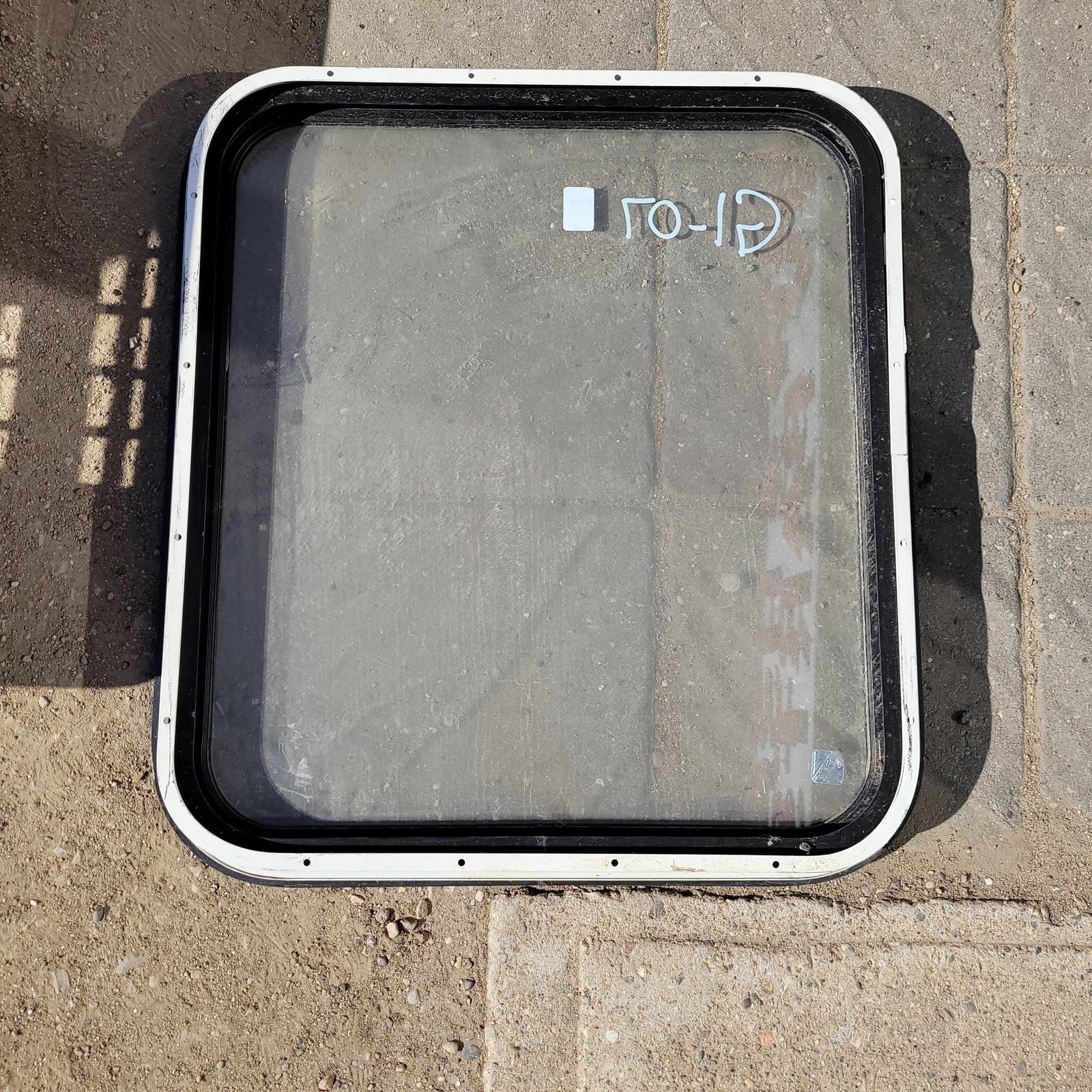 Used Black Radius Non-Opening Window : 24 1/4 X 22 X 2