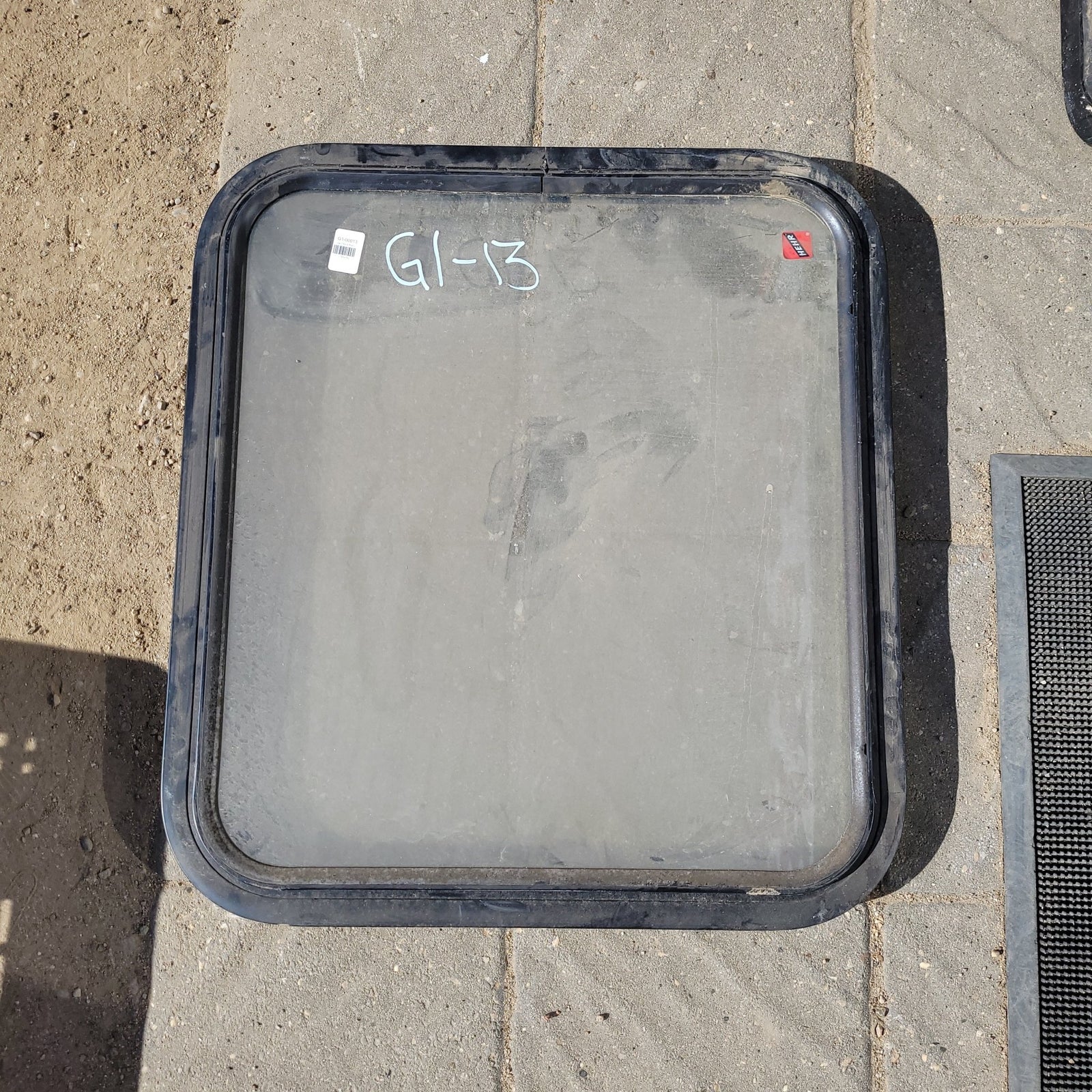 Used Black Radius Non-Opening Window : 24 1/4 X 22 X 2