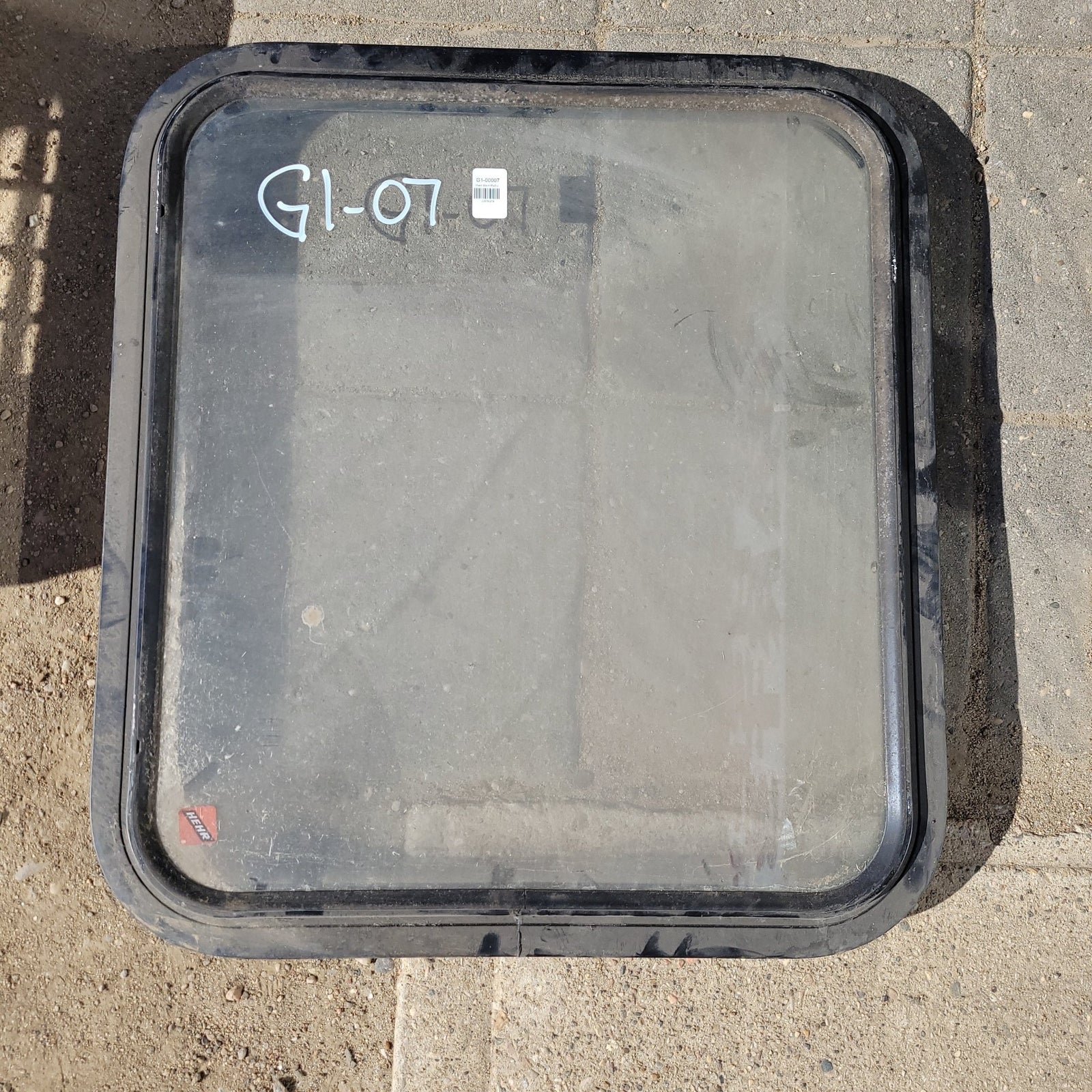 Used Black Radius Non-Opening Window : 24 1/4 X 22 X 2