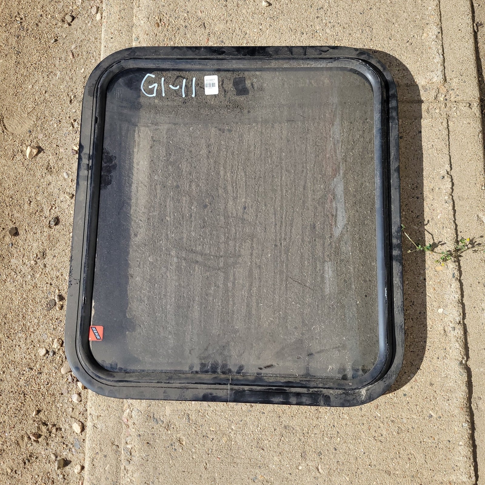 Used Black Radius Non-Opening Window : 24 1/4 X 22 X 2