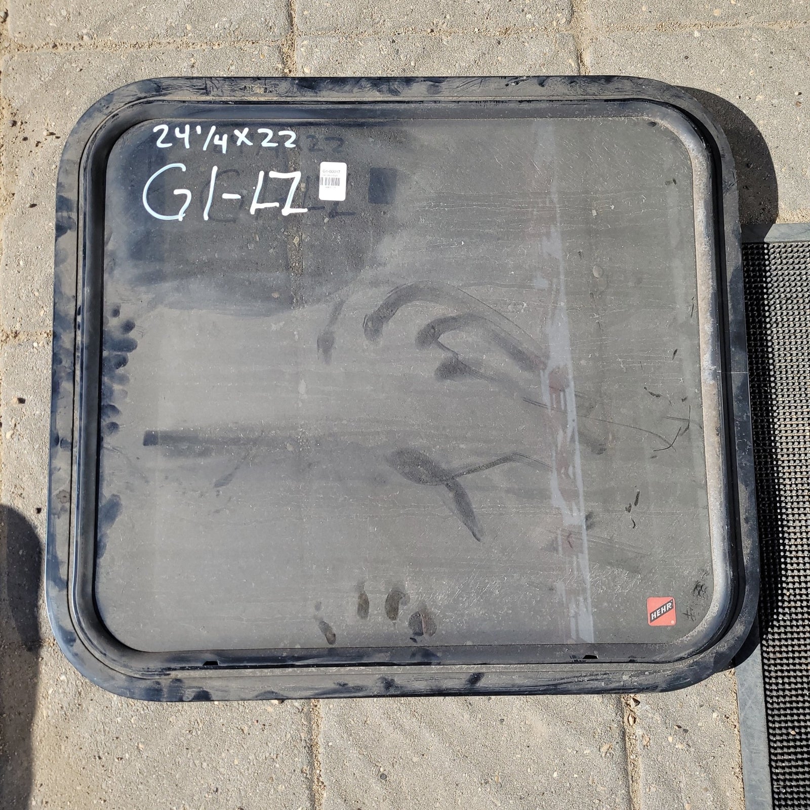 Used Black Radius Non-Opening Window : 24 1/4 X 22 X 2