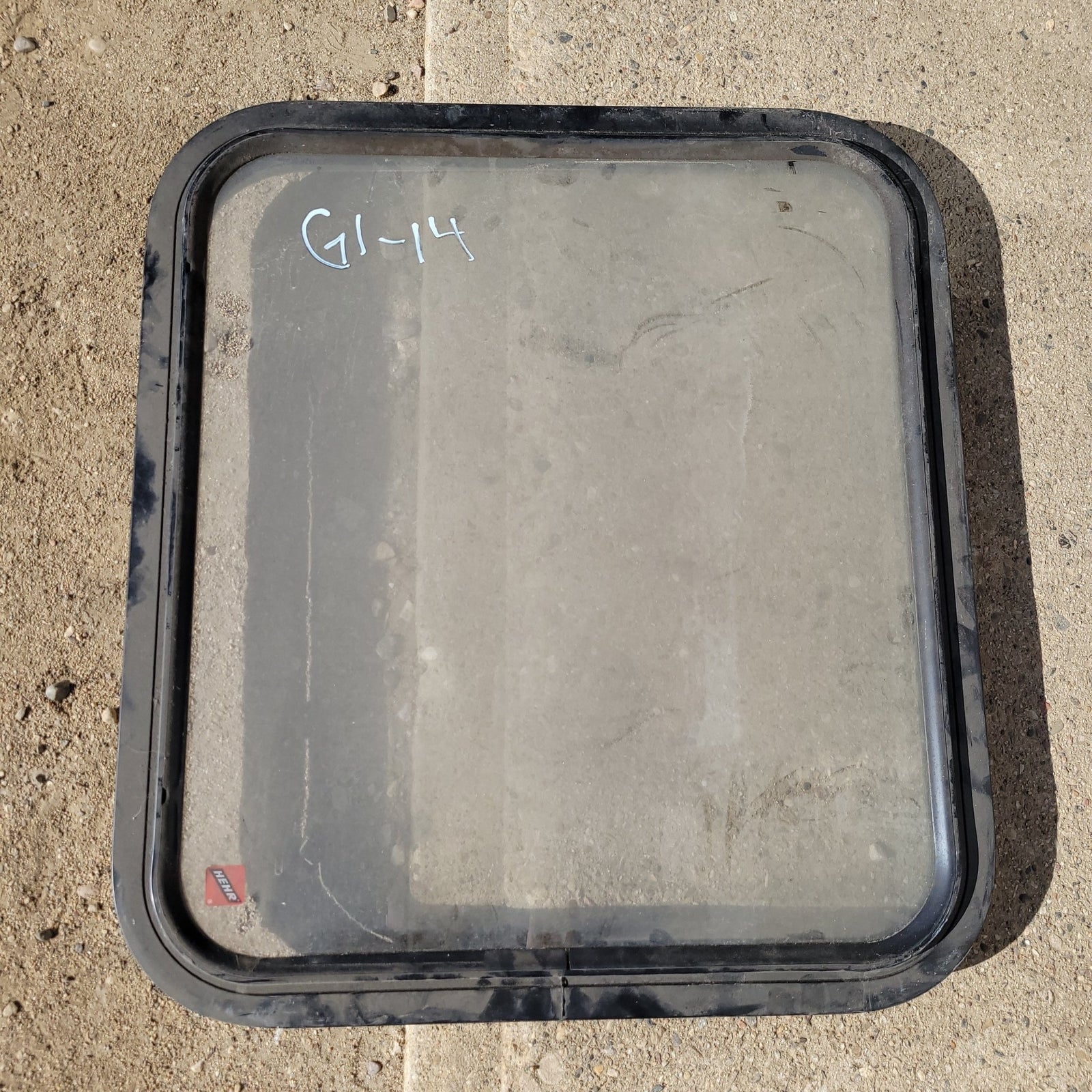 Used Black Radius Non-Opening Window : 24 1/4 X 22 X 2