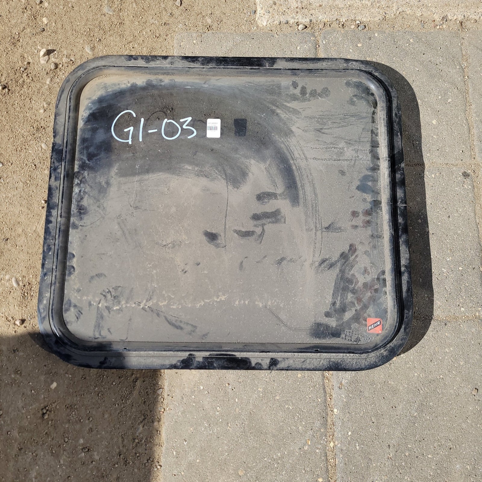 Used Black Radius Non-Opening Window : 24 1/4 X 22 X 2