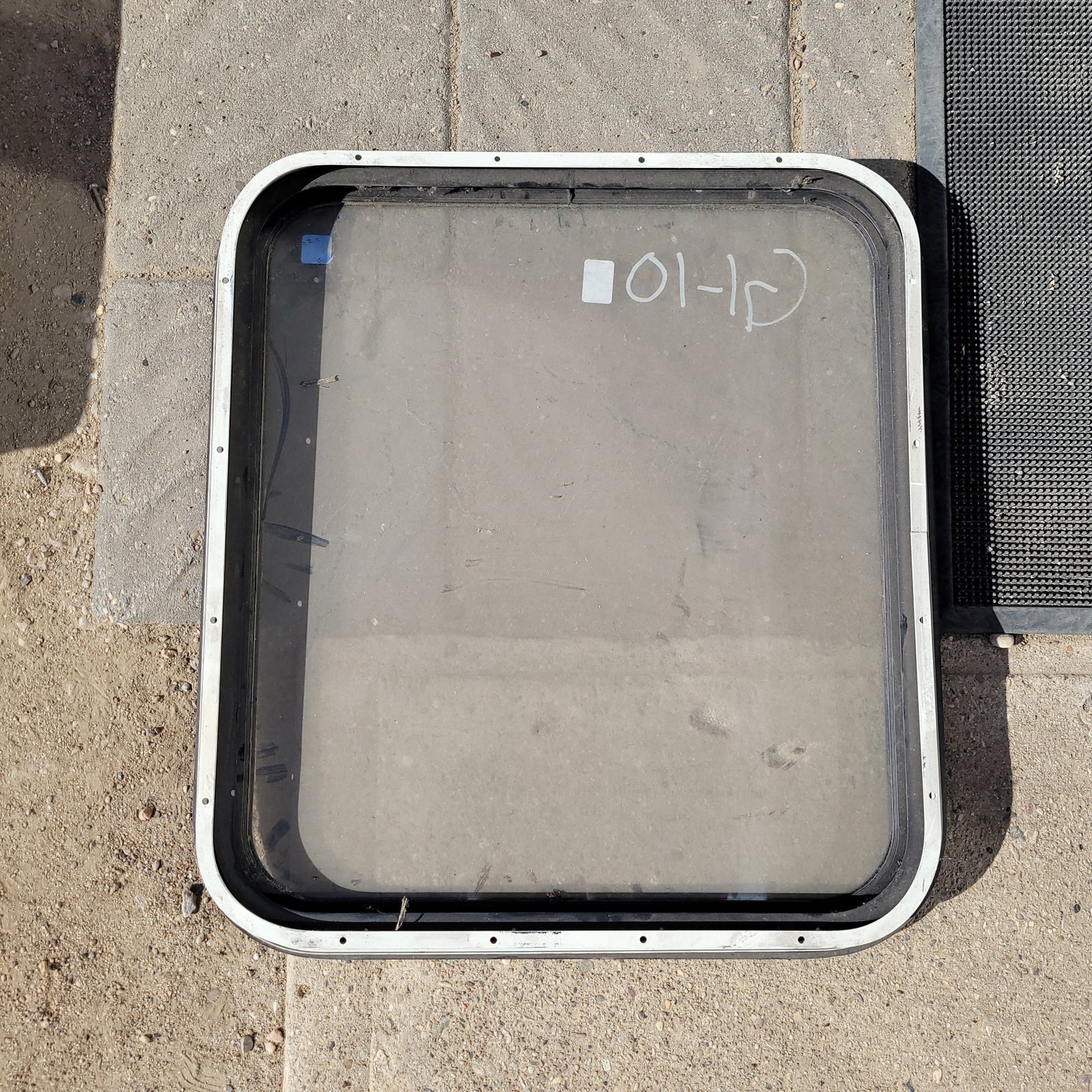 Used Black Radius Non-Opening Window : 24 1/4 X 22 X 2