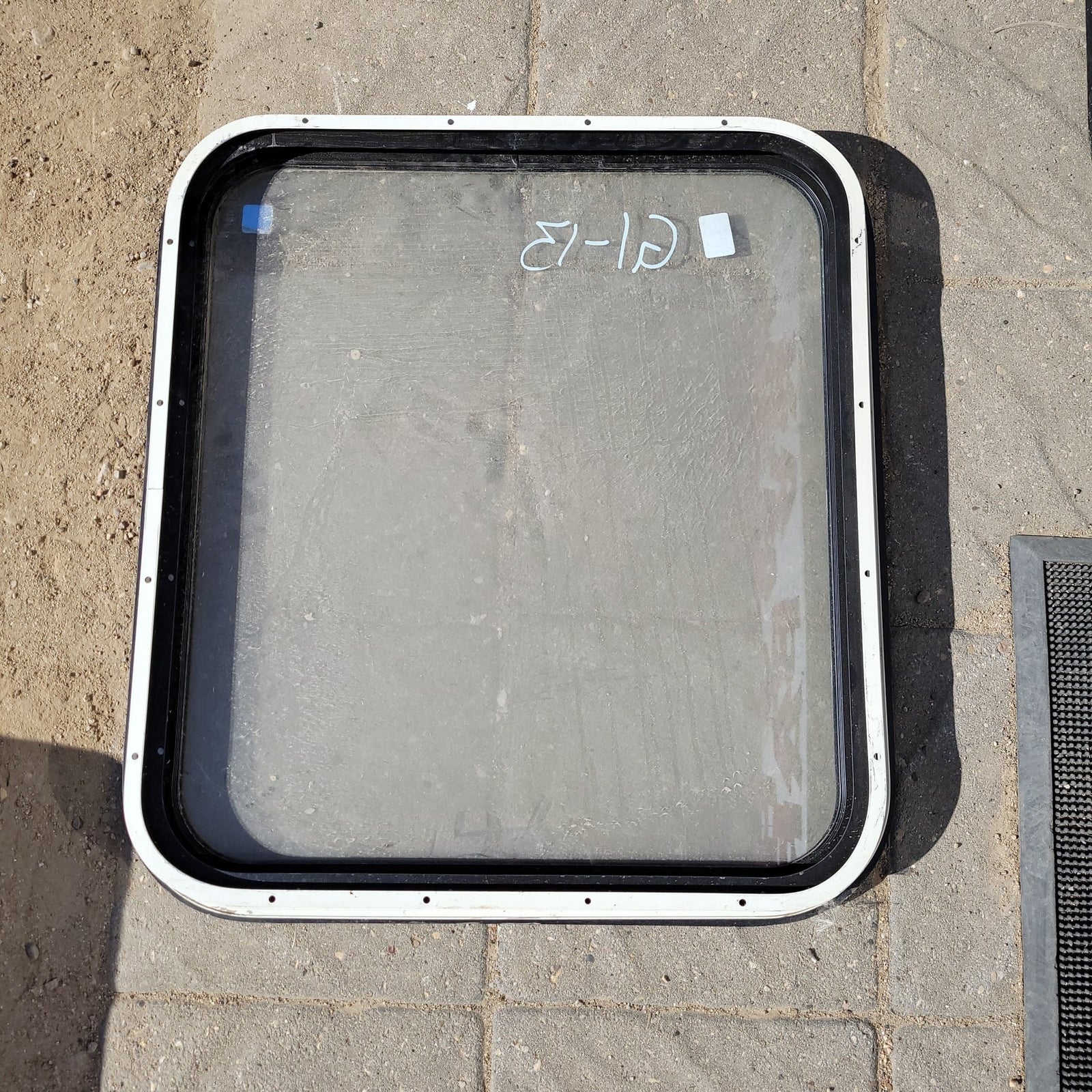 Used Black Radius Non-Opening Window : 24 1/4 X 22 X 2