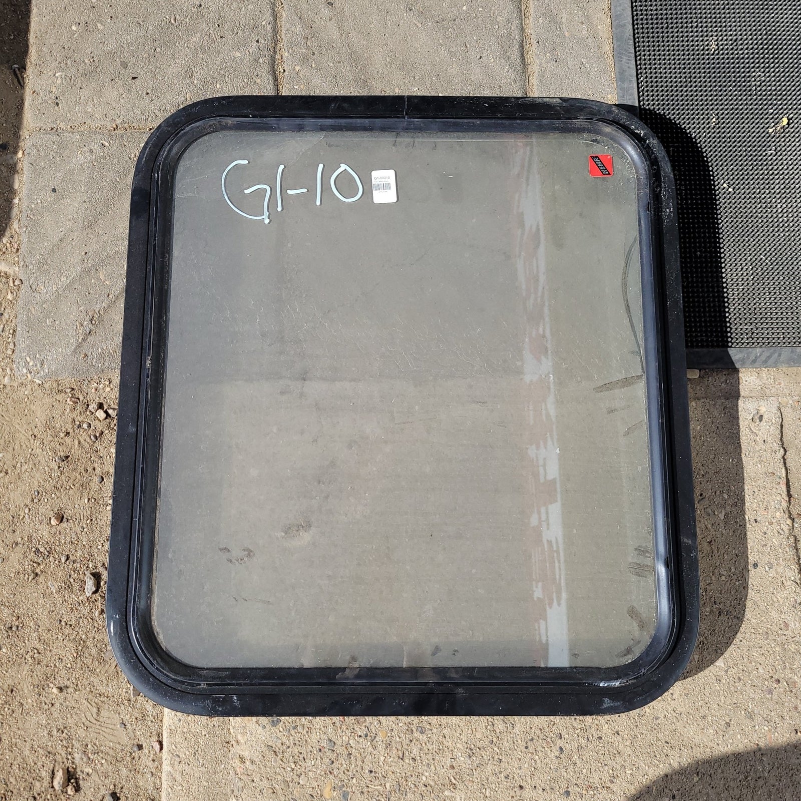 Used Black Radius Non-Opening Window : 24 1/4 X 22 X 2