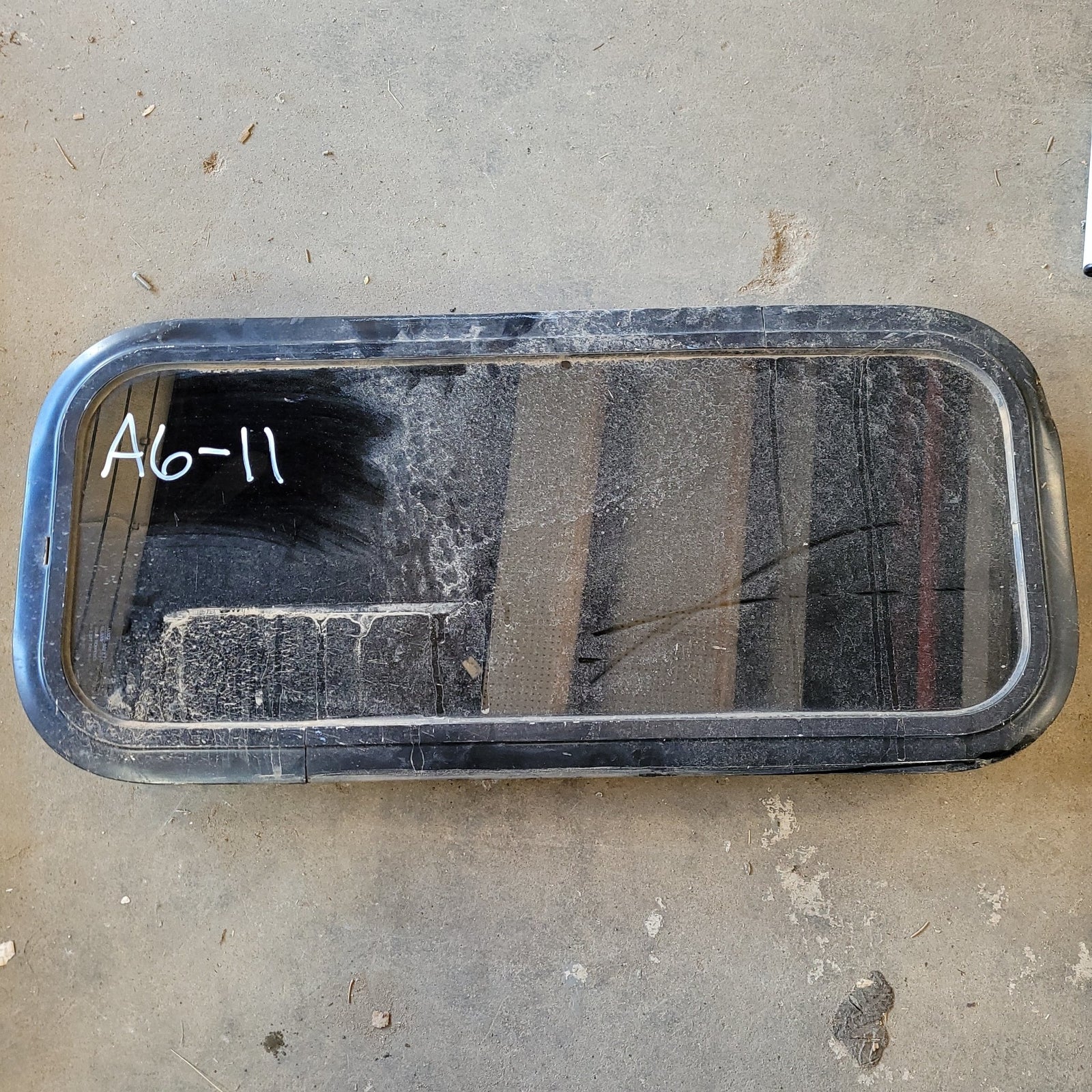 Used Black Radius Non-Opening Window : 29 1/2 X 12 1/2 X 2