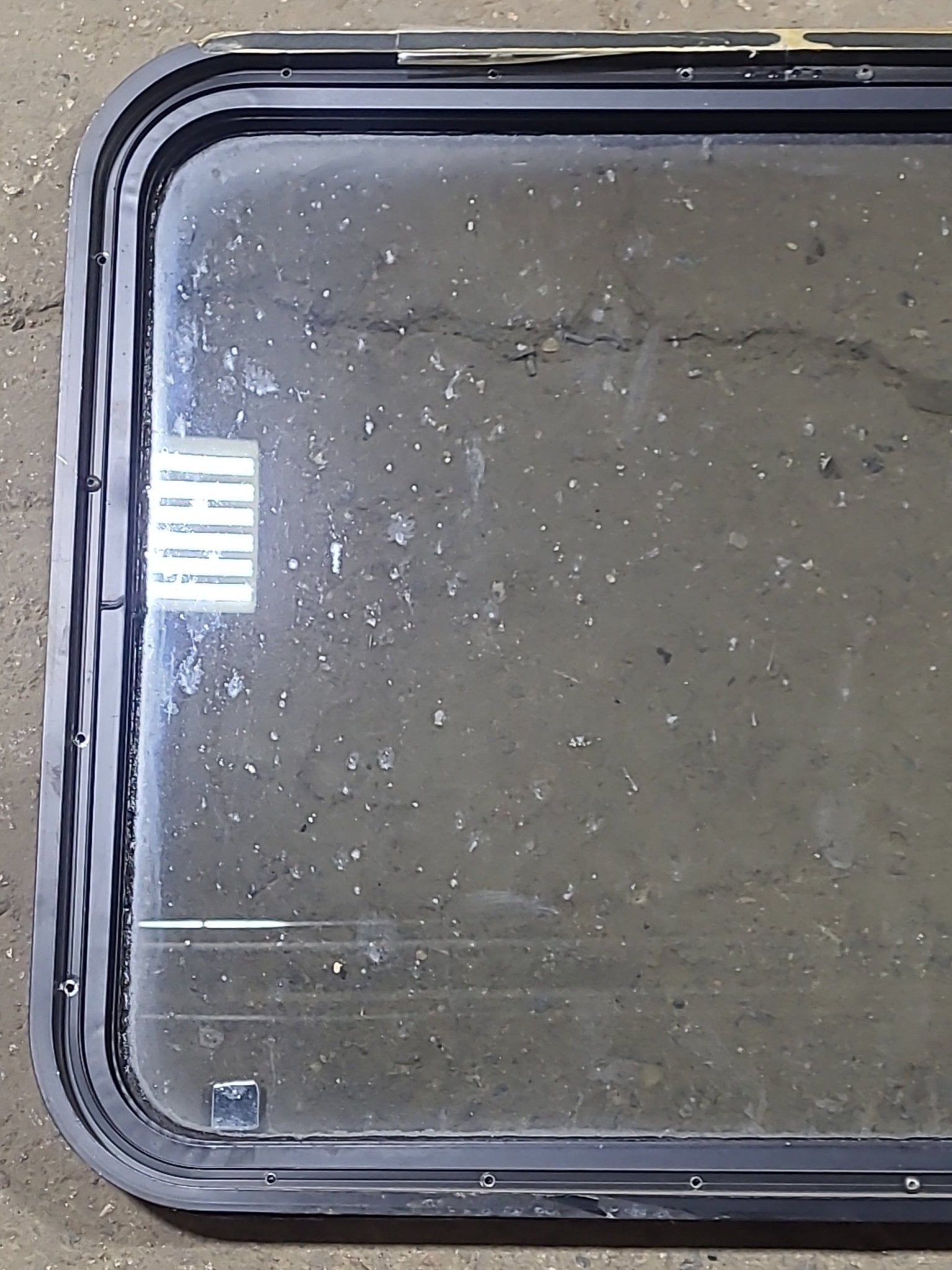 Used Black Radius Non Opening Window : 29 3/4