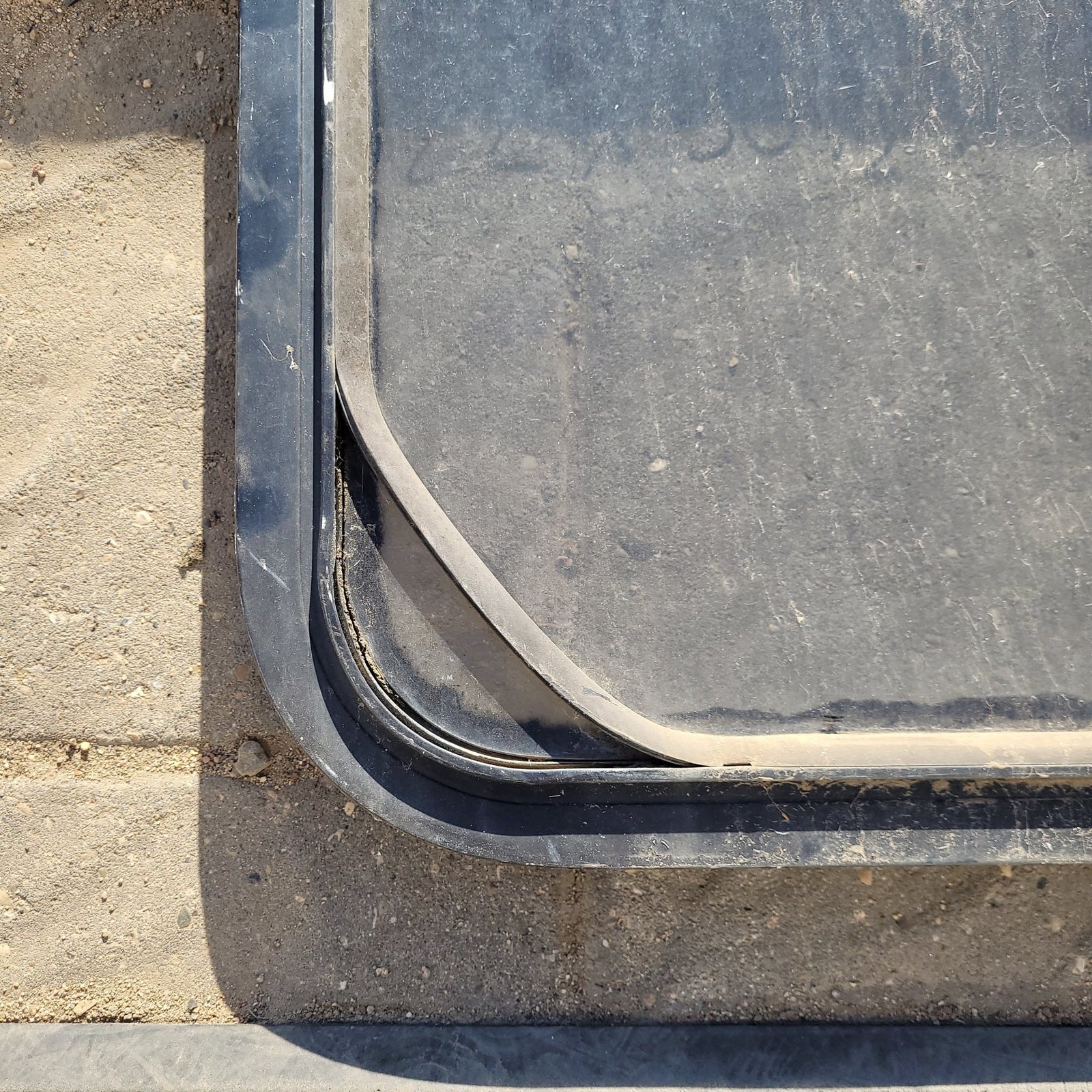 Used Black Radius Non-Opening Window : 30 1/2 X 22 X 2