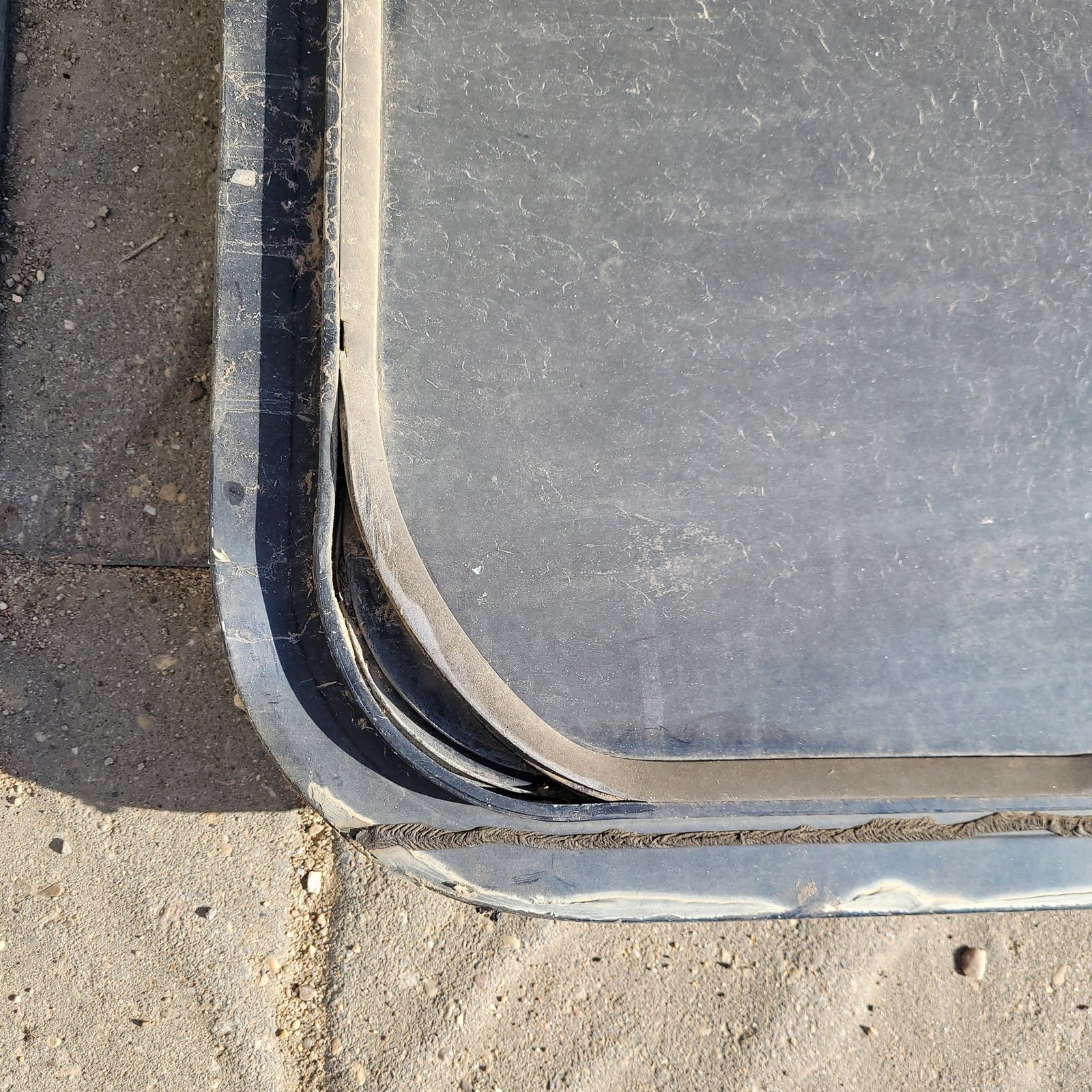 Used Black Radius Non-Opening Window : 30 1/2 X 22 X 2