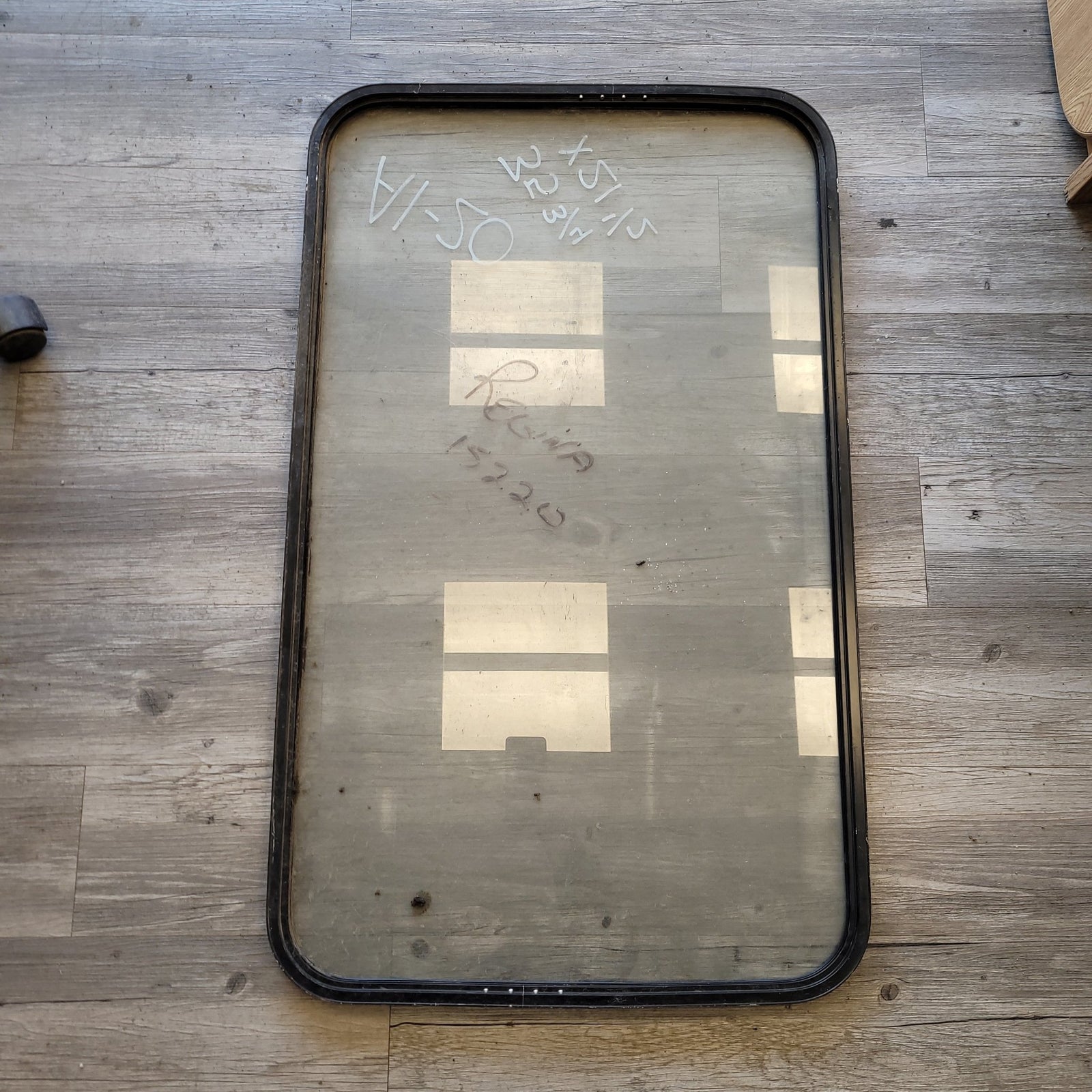 Used Black Radius Non-Opening Window : 35 3/4 X 21 1/2 X 1