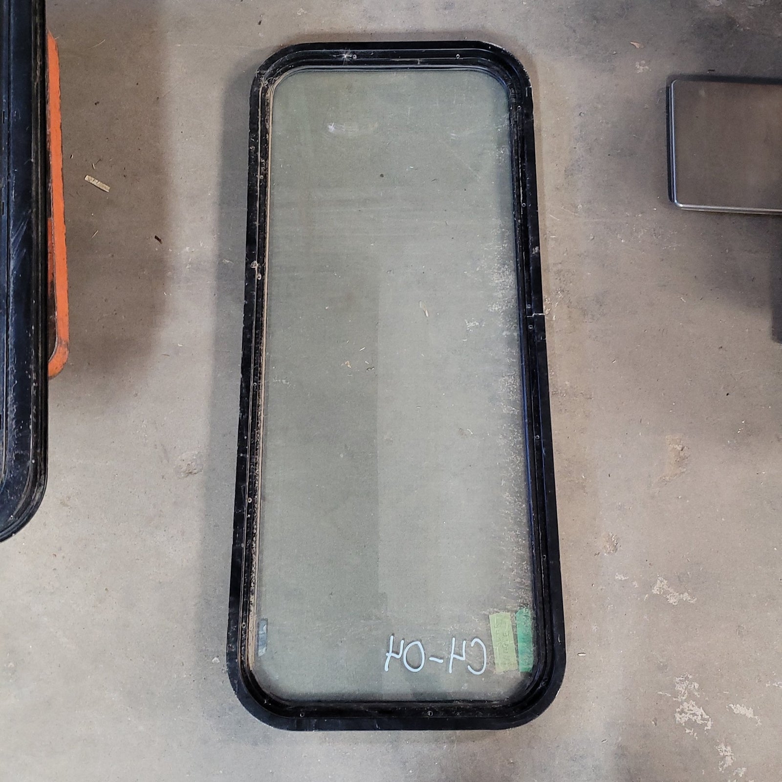 Used Black Radius Non-Opening Window : 48 X 19 1/2 X 2