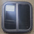 Used Black Radius Opening Window : 17 1/2" W x 17 1/2" H x 2" D - Young Farts RV Parts