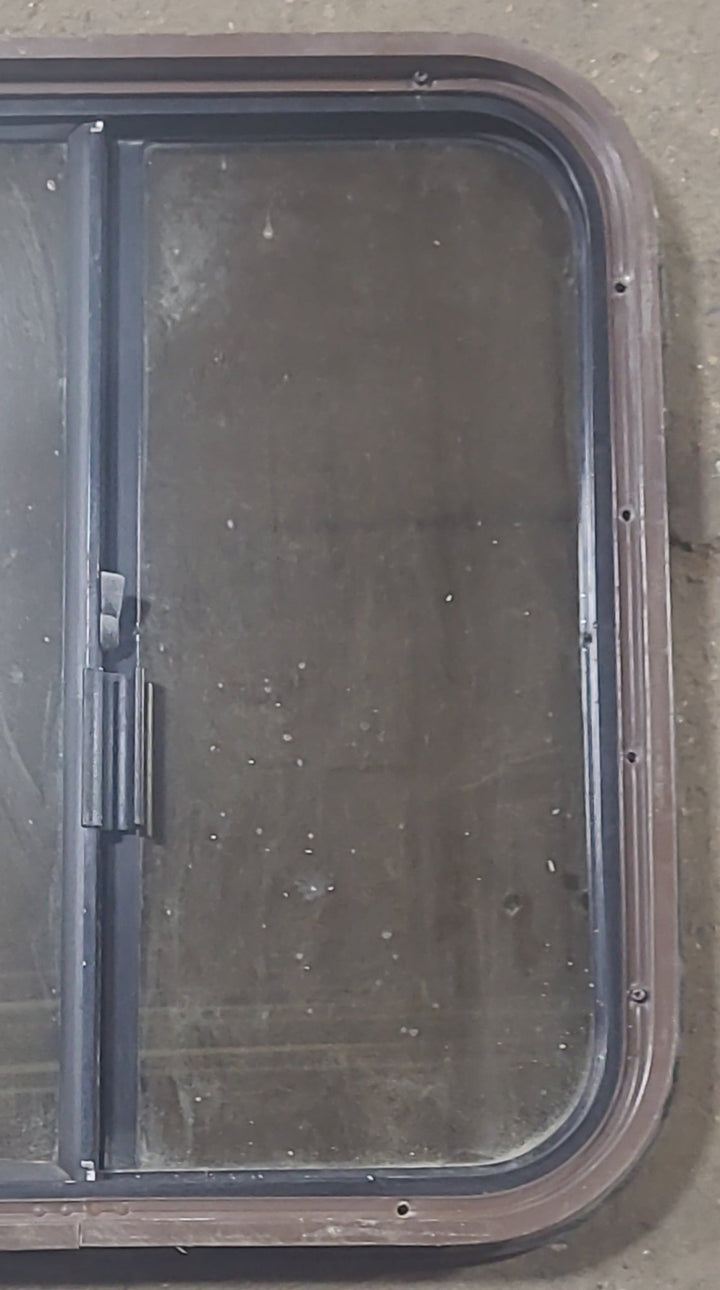 Used Black Radius Opening Window : 20 1/4" W x 21 3/4" H x 1 7/8" D - Young Farts RV Parts