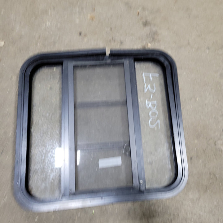 Used Black Radius Opening Window : 23 3/4" X 22 1/2" X 2" D - Young Farts RV Parts