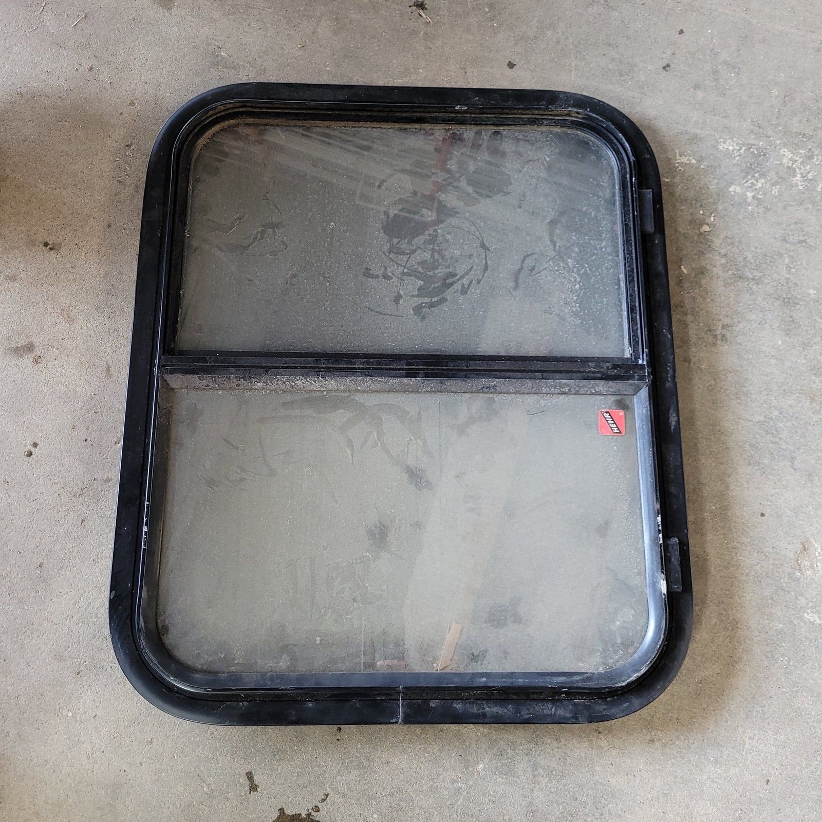 Used Black Radius Opening Window : 24 1/4 X 19 3/4 X 2