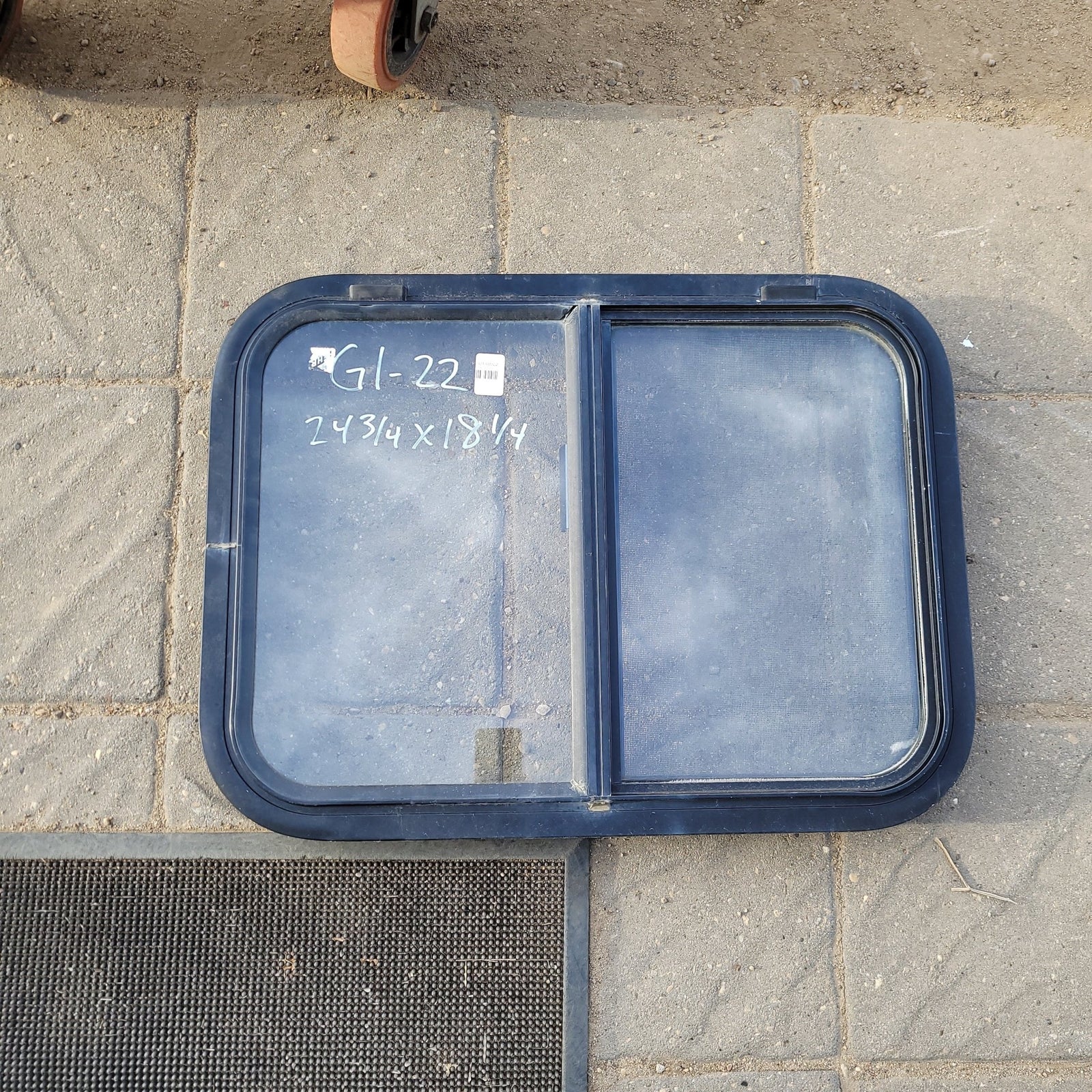 Used Black Radius Opening Window : 24 3/4 X 18 1/4 X 2