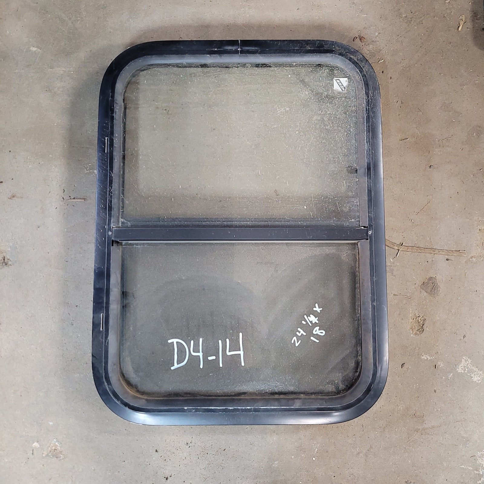 Used Black Radius Opening Window : 24 3/4 X 18 X 2