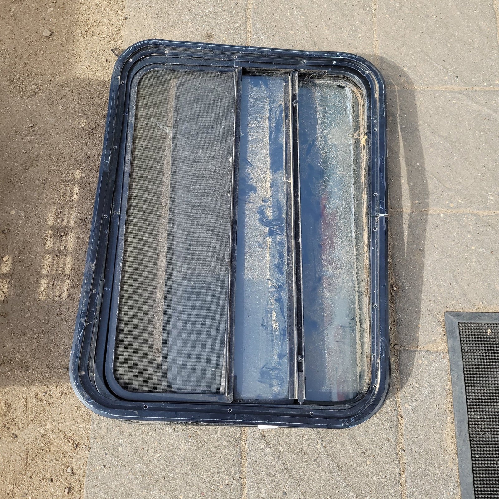 Used Black Radius Opening Window : 29 3/4 X 22 X 2