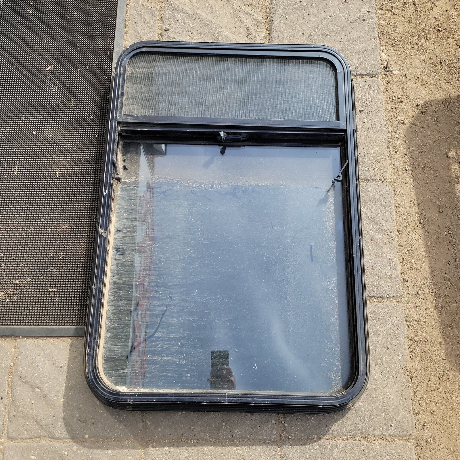 Used Black Radius Opening Window : 34 3/4 X 23 3/4 X 2